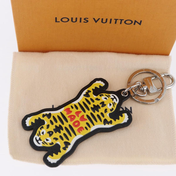 LOUIS VUITTON LV MADE Porte Cles Tiger Charm Leather Yellow MP3221 Auth ar14222M