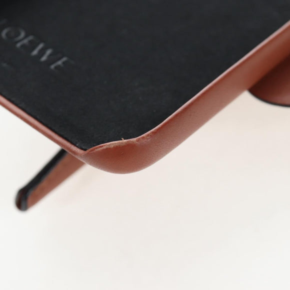 LOEWE iPhone X & XS Case Leather Brown Auth ar14224
