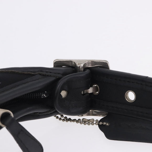 Coach Shoulder Bag Nylon Black Silver Auth ar14243