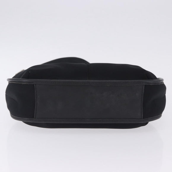 Coach Shoulder Bag Nylon Black Silver Auth ar14243