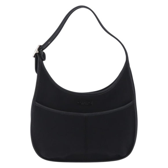 Coach Shoulder Bag Nylon Black Silver Auth ar14243
