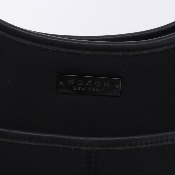 Coach Shoulder Bag Nylon Black Silver Auth ar14243