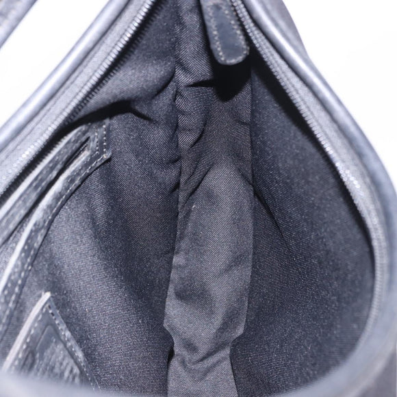 Coach Shoulder Bag Nylon Black Silver Auth ar14243