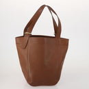 Coach Tote Bag Leather 2 Set Brown Khaki Auth ar14245-2