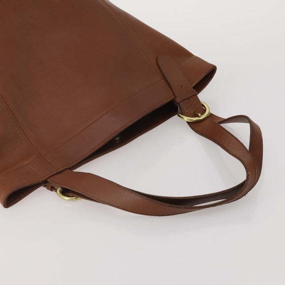 Coach Tote Bag Leather 2 Set Brown Khaki Auth ar14245