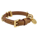 PRADA Bracelet Leather Brown Gold Tone Auth ar14250V-1