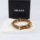PRADA Bracelet Leather Brown Gold Tone Auth ar14250V-12