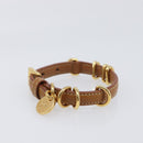 PRADA Bracelet Leather Brown Gold Tone Auth ar14250V-3