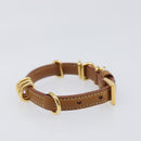 PRADA Bracelet Leather Brown Gold Tone Auth ar14250V-4