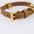 PRADA Bracelet Leather Brown Gold Tone Auth ar14250V-5