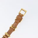 PRADA Bracelet Leather Brown Gold Tone Auth ar14250V-8