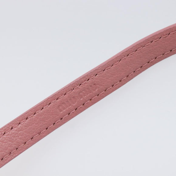 Miu Miu Bracelet Leather Pink Gold Tone Auth ar14251V