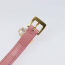 Miu Miu Bracelet Leather Pink Gold Tone Auth ar14251V-10