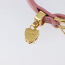 Miu Miu Bracelet Leather Pink Gold Tone Auth ar14251V-11