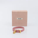 Miu Miu Bracelet Leather Pink Gold Tone Auth ar14251V-12