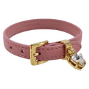 Miu Miu Bracelet Leather Pink Gold Tone Auth ar14251V-13