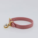 Miu Miu Bracelet Leather Pink Gold Tone Auth ar14251V-3