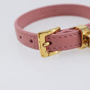 Miu Miu Bracelet Leather Pink Gold Tone Auth ar14251V-5