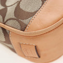 Coach Signature Hand Bag Canvas Beige Silver Auth ar14259A-12