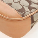 Coach Signature Hand Bag Canvas Beige Silver Auth ar14259A-13