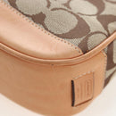 Coach Signature Hand Bag Canvas Beige Silver Auth ar14259A-15