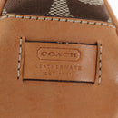 Coach Signature Hand Bag Canvas Beige Silver Auth ar14259A-16