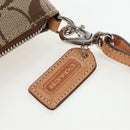 Coach Signature Hand Bag Canvas Beige Silver Auth ar14259A-17