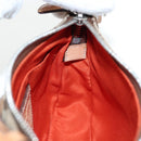 Coach Signature Hand Bag Canvas Beige Silver Auth ar14259A-21