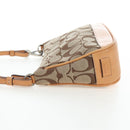 Coach Signature Hand Bag Canvas Beige Silver Auth ar14259A-4