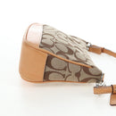 Coach Signature Hand Bag Canvas Beige Silver Auth ar14259A-5