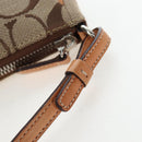 Coach Signature Hand Bag Canvas Beige Silver Auth ar14259A-8