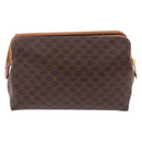 CELINE Macadam Pouch PVC Leather Brown Gold Tone Auth ar14260A-2