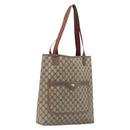 GUCCI GG Supreme Web Sherry Line Tote Bag PVC Beige Gold 39 02 003 Auth ar14261-1