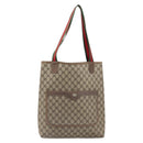 GUCCI GG Supreme Web Sherry Line Tote Bag PVC Beige Gold 39 02 003 Auth ar14261-2