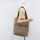 GUCCI GG Supreme Web Sherry Line Tote Bag PVC Beige Gold 39 02 003 Auth ar14261-24