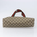 GUCCI GG Supreme Web Sherry Line Tote Bag PVC Beige Gold 39 02 003 Auth ar14261-9