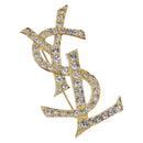 SAINT LAURENT Brooch Metal Gold Tone Auth ar14262M-1