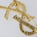 SAINT LAURENT Brooch Metal Gold Tone Auth ar14262M-10
