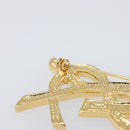 SAINT LAURENT Brooch Metal Gold Tone Auth ar14262M-11