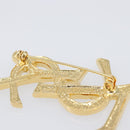 SAINT LAURENT Brooch Metal Gold Tone Auth ar14262M-12