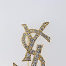 SAINT LAURENT Brooch Metal Gold Tone Auth ar14262M-3