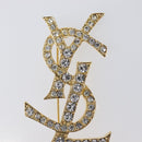 SAINT LAURENT Brooch Metal Gold Tone Auth ar14262M-4