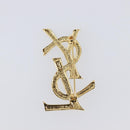 SAINT LAURENT Brooch Metal Gold Tone Auth ar14262M-6
