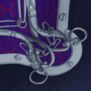 HERMES Carre 140 Scarf Cashmere Navy Purple Auth ar14266M-12