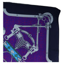 HERMES Carre 140 Scarf Cashmere Navy Purple Auth ar14266M-4