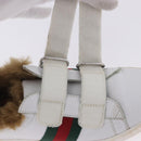 GUCCI Web Sherry Line Kids Shoes Leather White Auth ar14270-11
