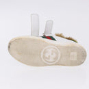GUCCI Web Sherry Line Kids Shoes Leather White Auth ar14270-12