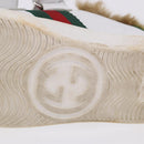 GUCCI Web Sherry Line Kids Shoes Leather White Auth ar14270-14