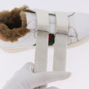 GUCCI Web Sherry Line Kids Shoes Leather White Auth ar14270-33