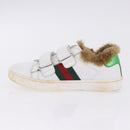 GUCCI Web Sherry Line Kids Shoes Leather White Auth ar14270-5